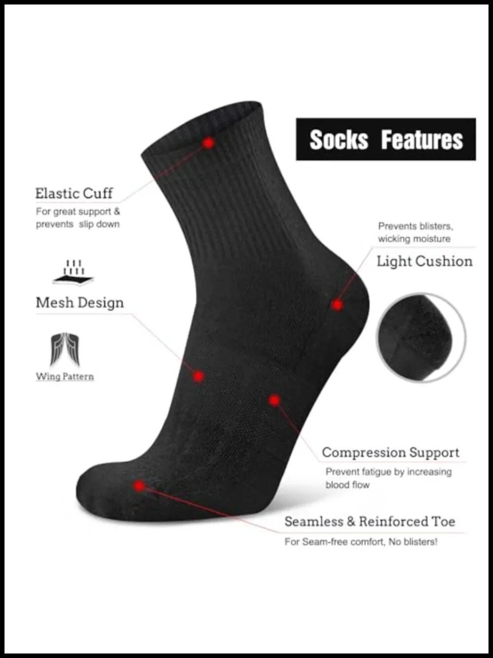 Merino Wool Blend Quarter Running Socks 3 Pack Athletic Lightweight